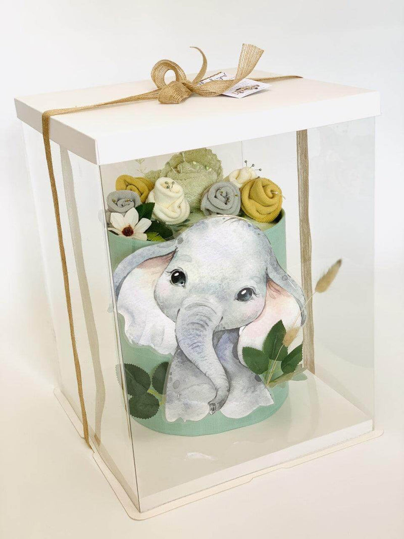 2 Tier Baby Boy Elephant Nappy Cake - Divine Baby