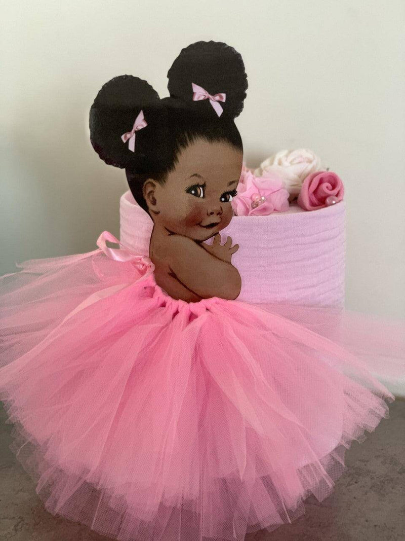 2 Tier Baby Girl Princess Nappy Cake - Divine Baby