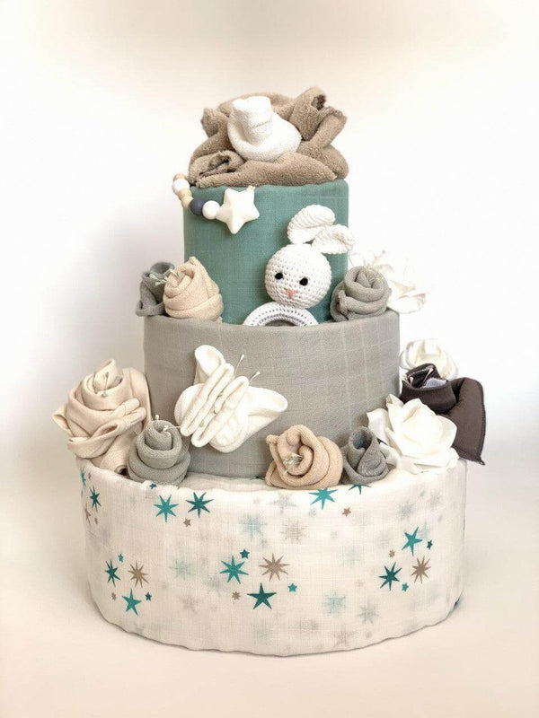 3 Tier Baby Boy Twinkle Star Nappy Cake - Divine Baby