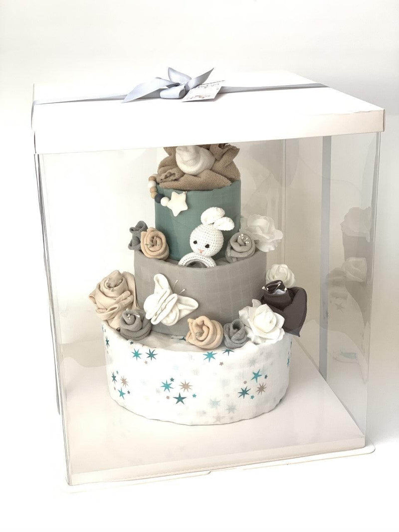 3 Tier Baby Boy Twinkle Star Nappy Cake - Divine Baby