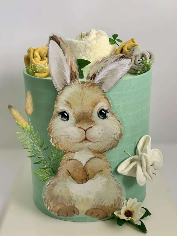 2 Tier Baby Boy Bunny Nappy Cake - Divine Baby