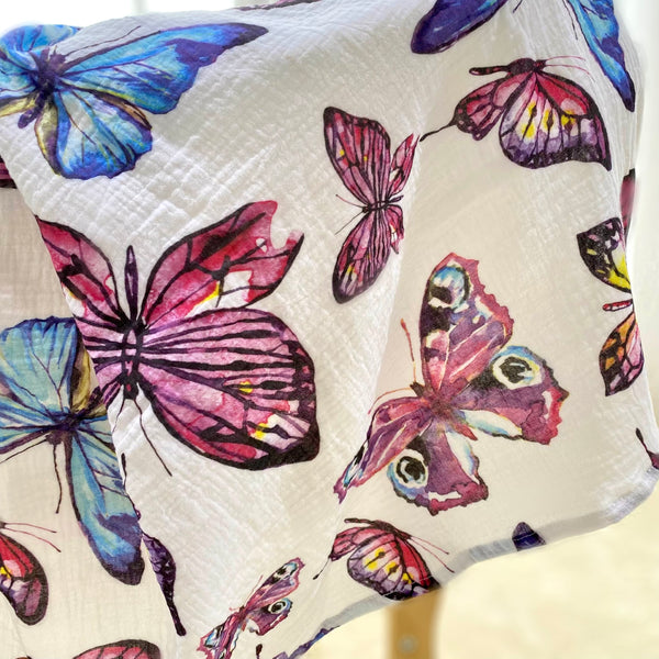 Butterfly Muslin Swaddle Blanket - Divine Baby