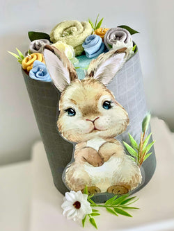 2 Tier Baby Boy Bunny Nappy Cake - Divine Baby